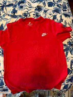 Nike Bright Red Tee with White Swoosh Label